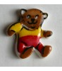 Barneknapp, 17mm Bamse/rød
