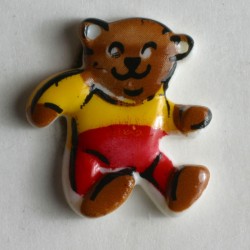 Barneknapp, 17mm Bamse/rød