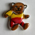Barneknapp, 17mm Bamse/rød