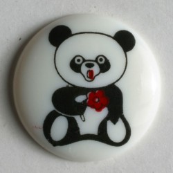 Barneknapp, 18mm Panda/hvit