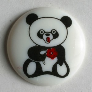Barneknapp, 18mm Panda/hvit