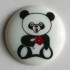 Barneknapp, 18mm Panda/hvit