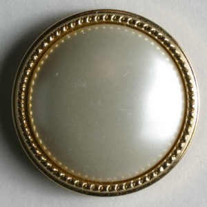 Gullknapp, 11mm creme/perl