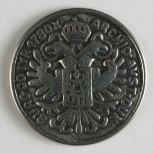 Sølvknapp, 18mm antikk