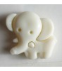 Barneknapp, 20mm elefant hvit