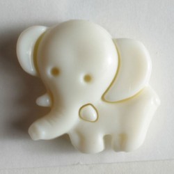 Barneknapp, 20mm elefant hvit