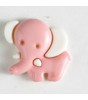 Barneknapp, 20mm elefant rosa
