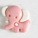 Barneknapp, 20mm elefant rosa
