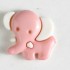 Barneknapp, 20mm elefant rosa