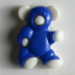 Barneknapp, 18mm blå bamse