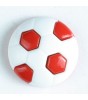 Barneknapp, 13mm fotball,rød