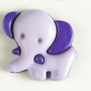 Barneknapp, 20mm lilla Elefant