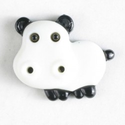 Barneknapp, 18mm hippo/hvit