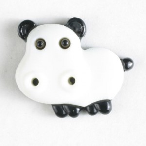 Barneknapp, 18mm hippo/hvit