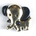 Gullknapp, 20mm elefant/sort