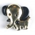 Gullknapp, 20mm elefant/sort