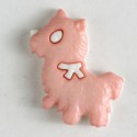 Barneknapp, 22mm dog/pink