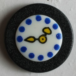 Barneknapp, 18mm klokke/svart