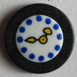 Barneknapp, 18mm klokke/svart