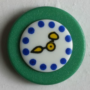 Barneknapp, 18mm klokke/grønn