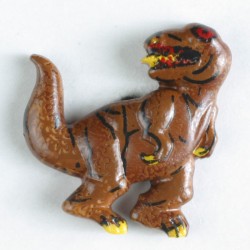 Barneknapp, 20mm dinosaur brun