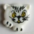 Barneknapp, 20mm hvit katt