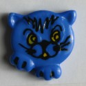 Barneknapp, 20mm katt blå