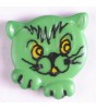 Barneknapp, 20mm katt grønn