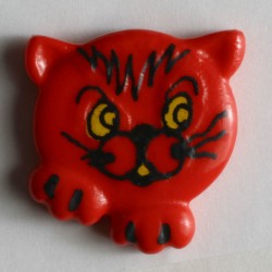 Barneknapp, 20mm katt rød