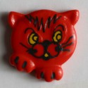 Barneknapp, 20mm katt rød