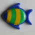 Barneknapp, 18mm blå fisk
