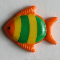 Barneknapp, 18mm orange fisk