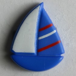 Barneknapp, 18mm blå seilbåt