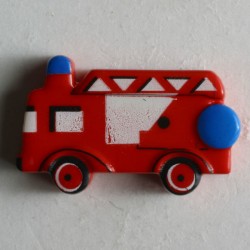 Barneknapp, 23mm brannbil, rød