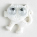 Barneknapp, 20mm katt,hvit