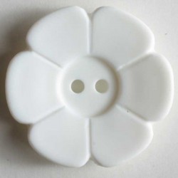 Knapp, 28mm blomst, hvit