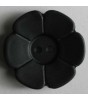 Knapp, 28mm blomst, sort