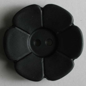 Knapp, 28mm blomst, sort