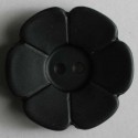 Knapp, 28mm blomst, sort