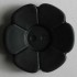 Knapp, 28mm blomst, sort