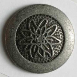 Sølvknapp, 18mm antikk
