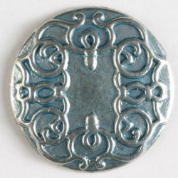 Sølvknapp, 18mm antikk