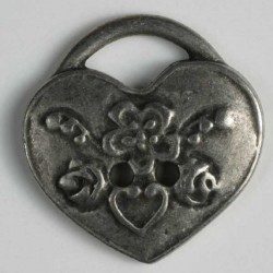 Sølvknapp, 20mm løkke antikk