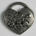 Sølvknapp, 20mm løkke antikk