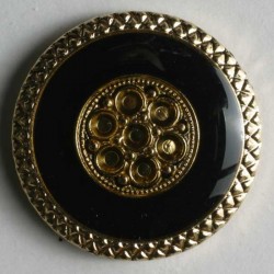 Gullknapp, 15mm svart