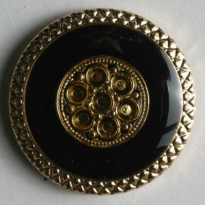 Gullknapp, 15mm svart