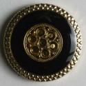 Gullknapp, 15mm svart