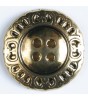 Gullknapp, 18mm oval, sort/grå