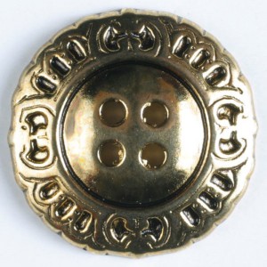 Gullknapp, 18mm oval, sort/grå