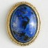 Gullknapp, 18mm oval, blå